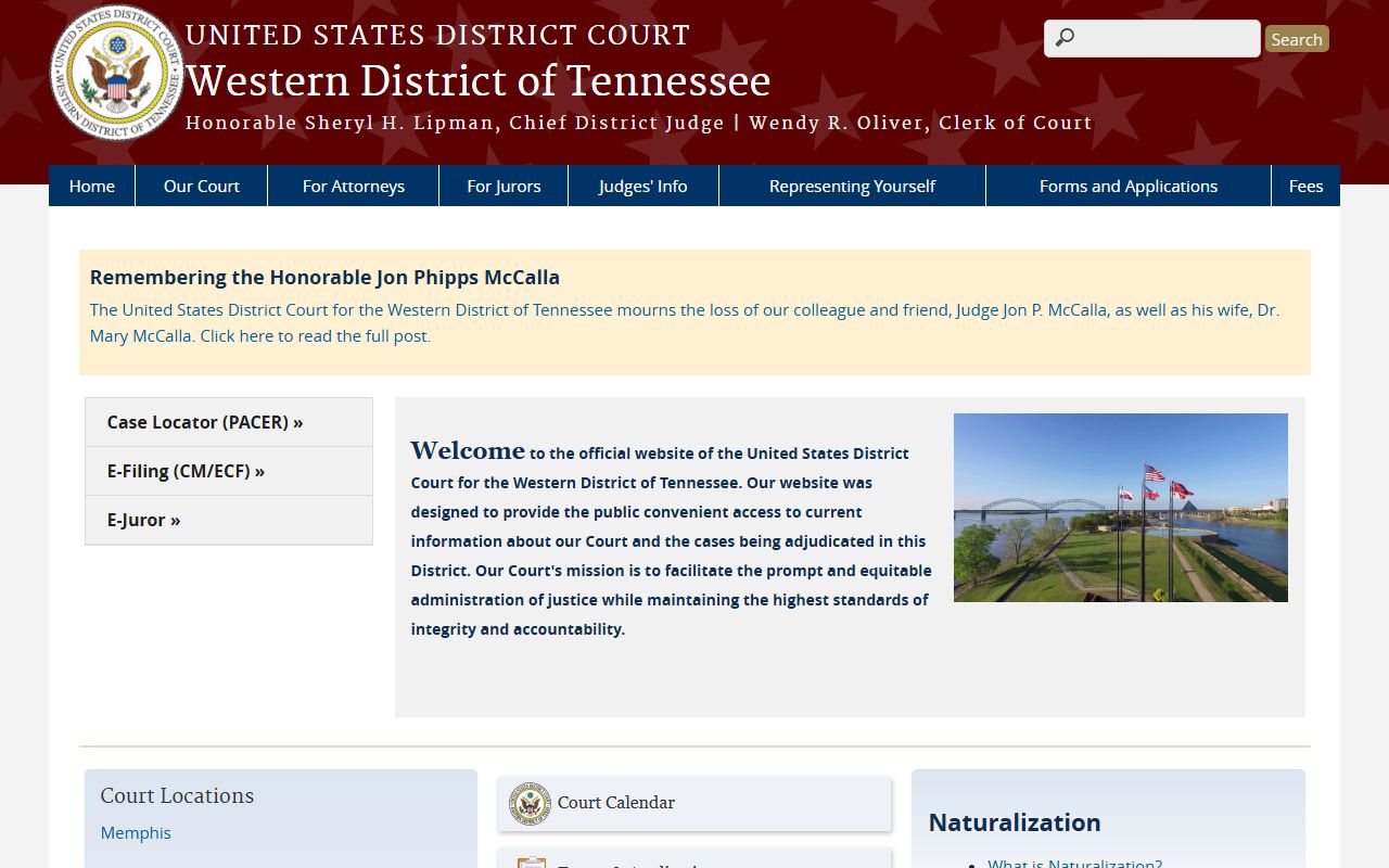 U.S. District Court Western District of Tennessee federal court records