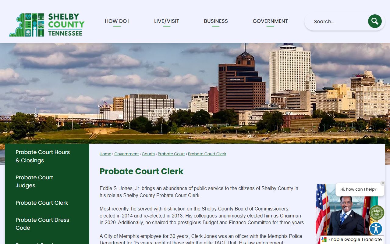 Shelby County Probate Court Clerk page for probate records