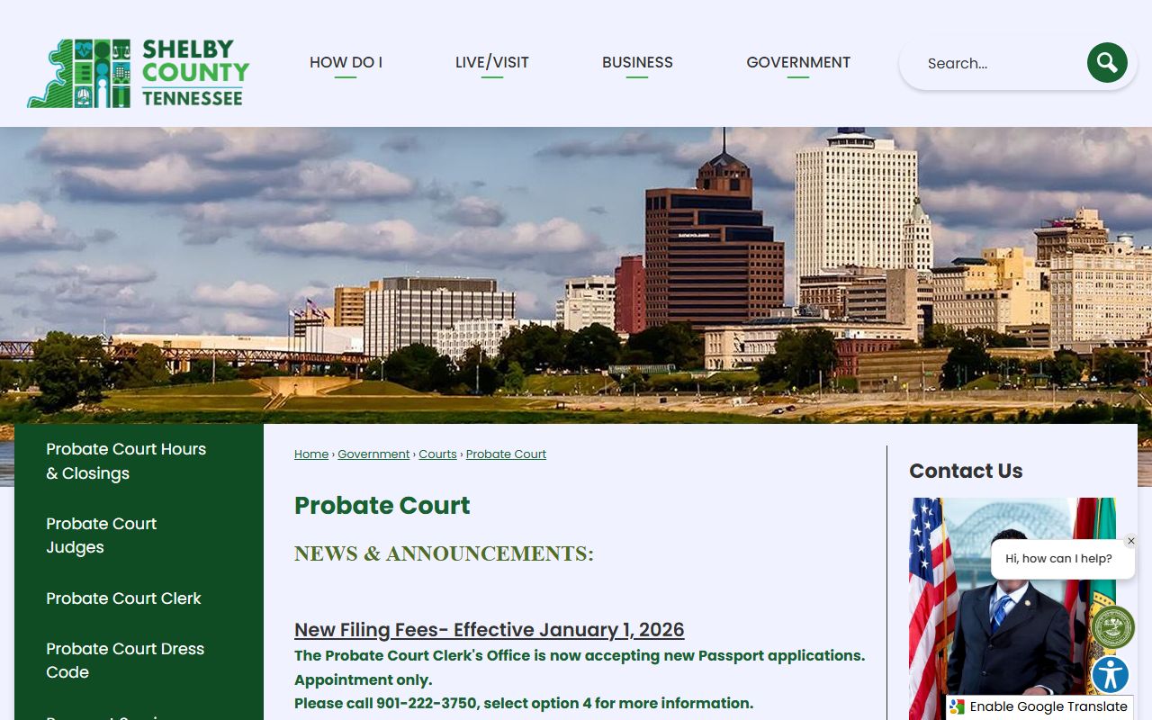Shelby County Probate Court page for probate records